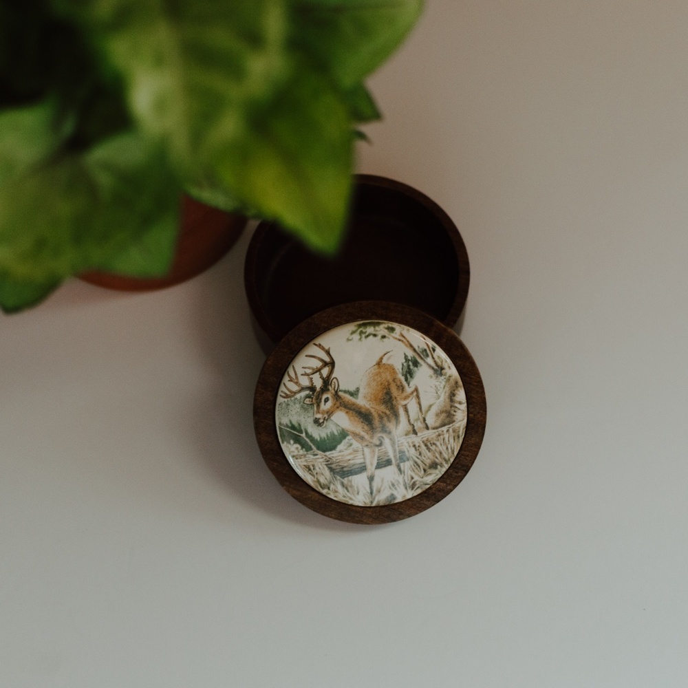 Vintage Deer Trinket Box